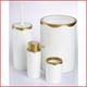 AZRA AKRİLİK 4LÜ BANYO SETİ KROM-GOLD VE ROSE RENK resimleri