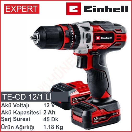 EİNHELL 12V ÇİFT BATARYALI DARBELİ MATKAP (TE-CD 12/1 Lİ) resimleri