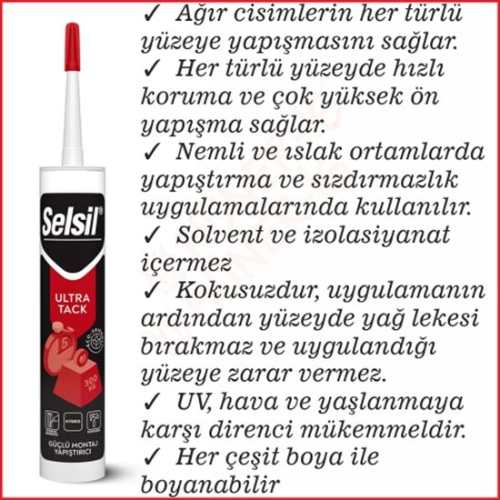 KORNİŞ YAPIŞTIRICI SİLİKON ULTRA TACK (290Ml) resimleri