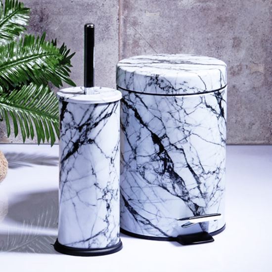 KSV 2Lİ BANYO SETİ EKO BEYAZ MERMER DESEN resimleri