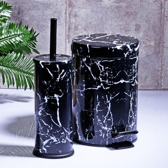 KSV 2Lİ BANYO SETİ EKO SİYAH MERMER DESEN resimleri