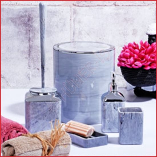 KSV MERMER DESENLİ 5Lİ BANYO SETİ AKRİLİK resimleri