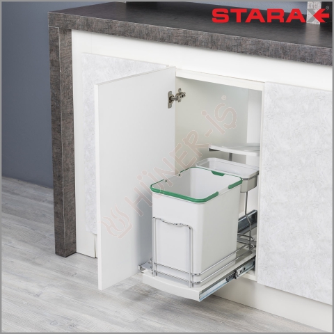 ST S-2391-G RAYLI ÇÖP K. PLASTİK 16+1 Lt resmi