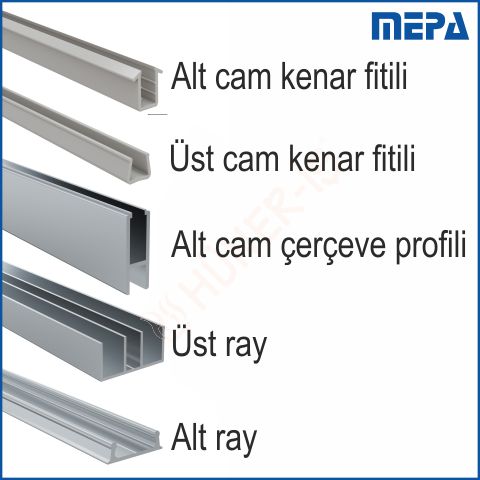 MP 6mm HAFİF CAM KAPAK RAYLARI (3Mt) resmi