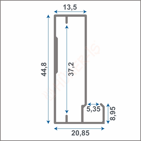 SM 4550 KULPSUZ ÇERÇEVE KAPAK PROFİLİ 3mt resmi