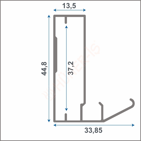 SM 4551 KULPLU ÇERÇEVE KAPAK PROFİLİ 3mt resmi