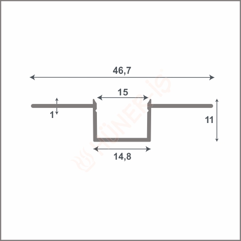SM 6020 DAR ALÇIPAN LED PROFİLİ BEYAZ 3mt resmi