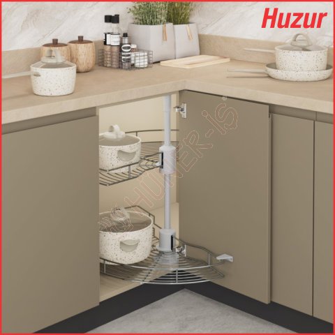 HUZUR KÖRKÖŞE DÖNER SEPET (BORULU) (1/2) resmi