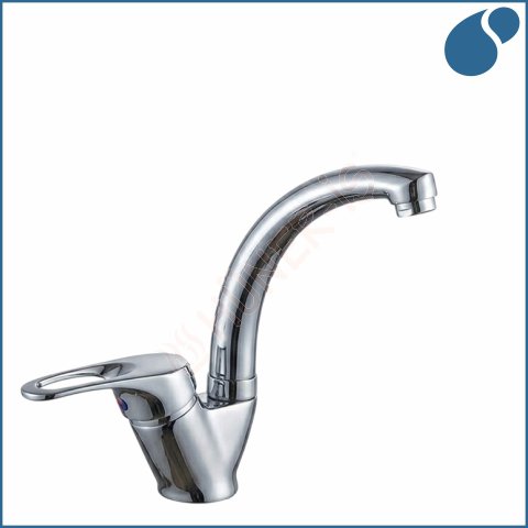 SLF BERGAMA KUĞU LAVABO BATARYASI KROM (BER.106) resmi